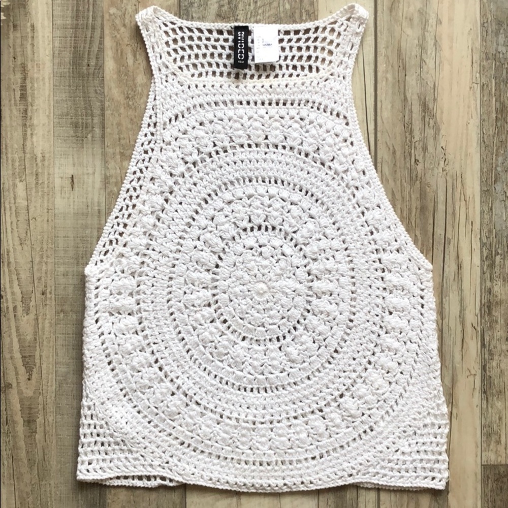 H&M divided crochet tank